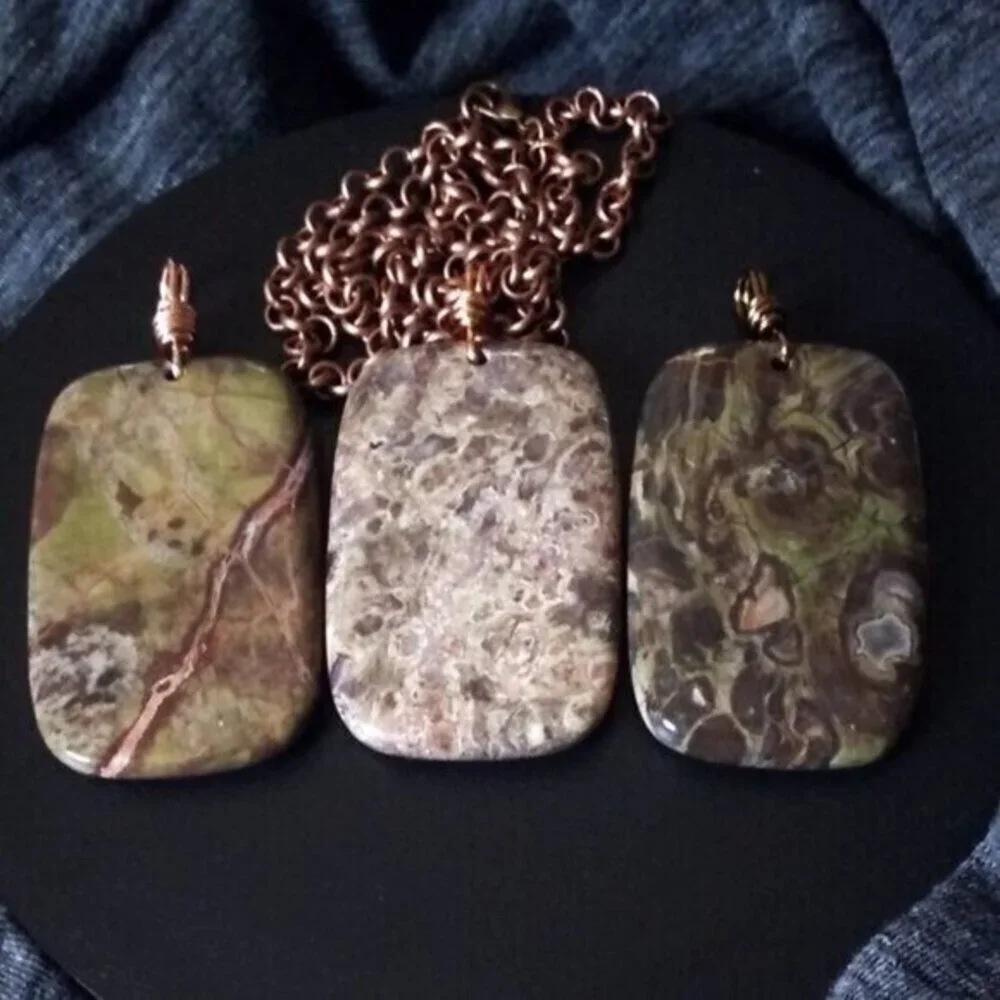 BIG! Bold + Chunky Men's Jasper Pendant - Desert Sage Camouflage Camo Pattern